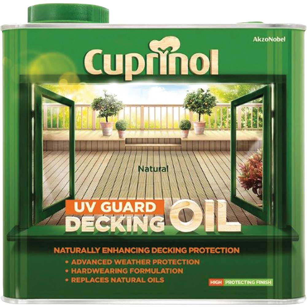 Cuprinol UV Guard Decking Oil and Protector Natural Finish 25 Litres Cuprinol UV Guard Decking Oil and Protector Natural Finish 25 Litres