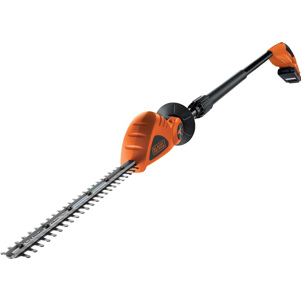 Black and Decker GTC1843L20 18v Cordless Long Reach Articulating Hedge Trimmer with 430mm Blade and 1 Lithium Ion Battery 2ah Black and Decker GTC1843L20 18v Cordless Long Reach Articulating Hedge Trimmer with 430mm Blade and 1 Lithium Ion Battery 2ah