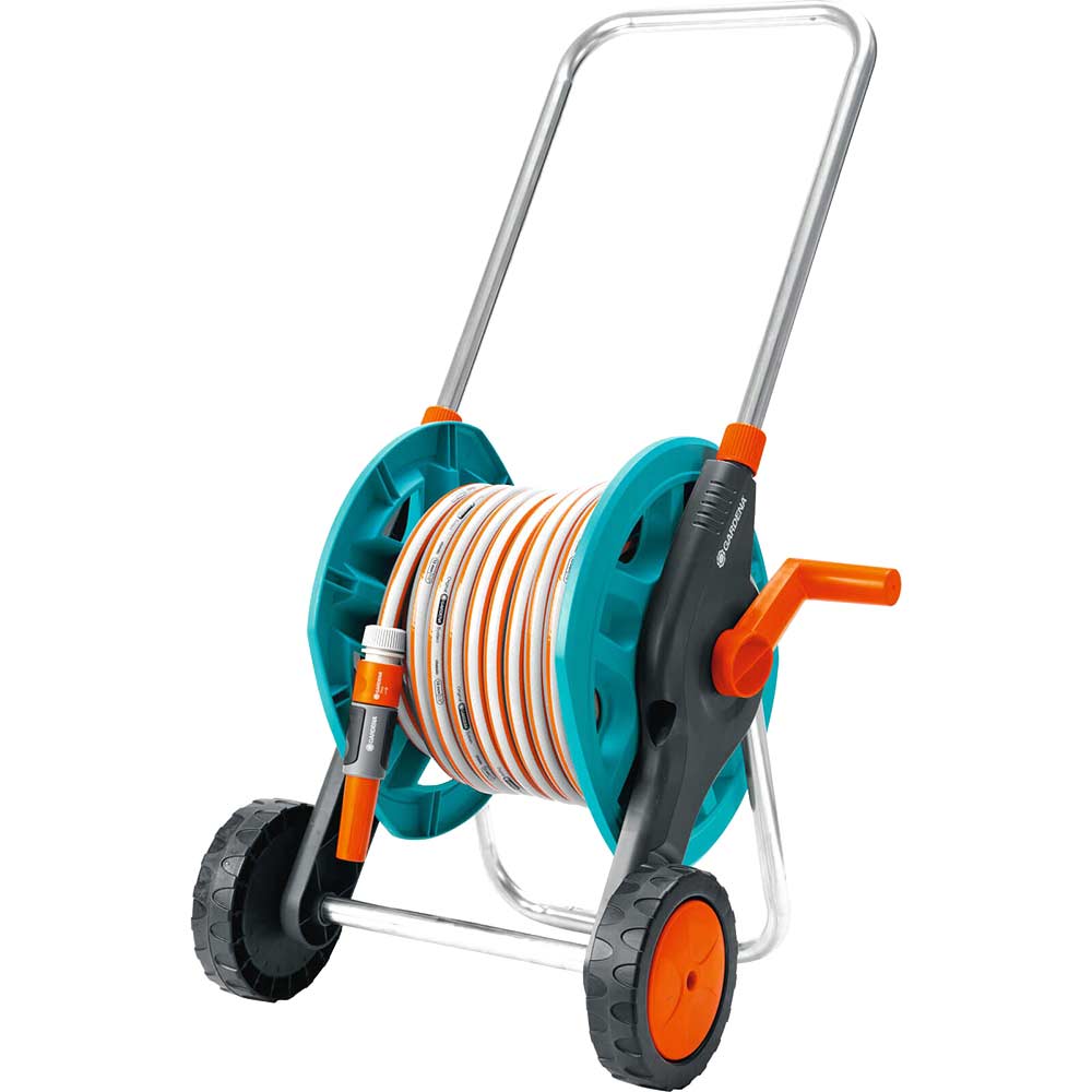 Gardena 30 Metre Folding Compact Hose Cart with 30 Metre Classic Hose Pipe and Connectors 125mm 12 Gardena 30 Metre Folding Compact Hose Cart with 30 Metre Classic Hose Pipe and Connectors 125mm 12