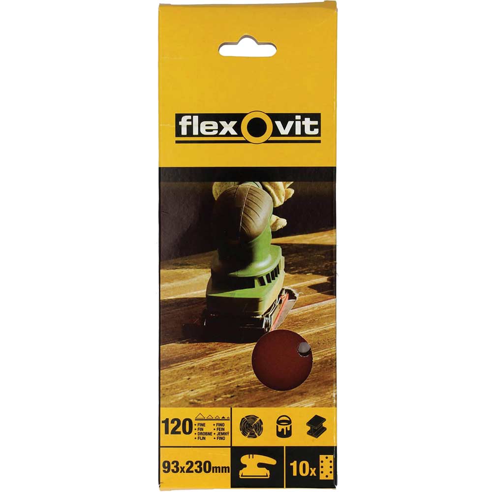 Flexovit Orbital Sheets Pack of 10 93 x 230 Fine 63642526341 Flexovit Orbital Sheets Pack of 10 93 x 230 Fine 63642526341