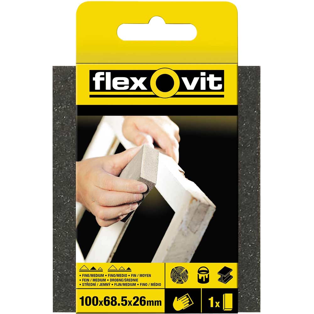 Flexovit Sanding Sponge MediumCoarse Std 63642556853 Flexovit Sanding Sponge MediumCoarse Std 63642556853