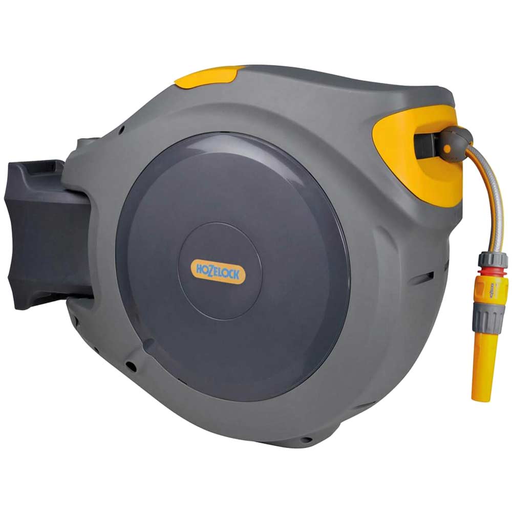 Hozelock 30 Metre Wall Mounted Auto Hose Reel with 30 Metre Hose Pipe and Connectors Hozelock 30 Metre Wall Mounted Auto Hose Reel with 30 Metre Hose Pipe and Connectors