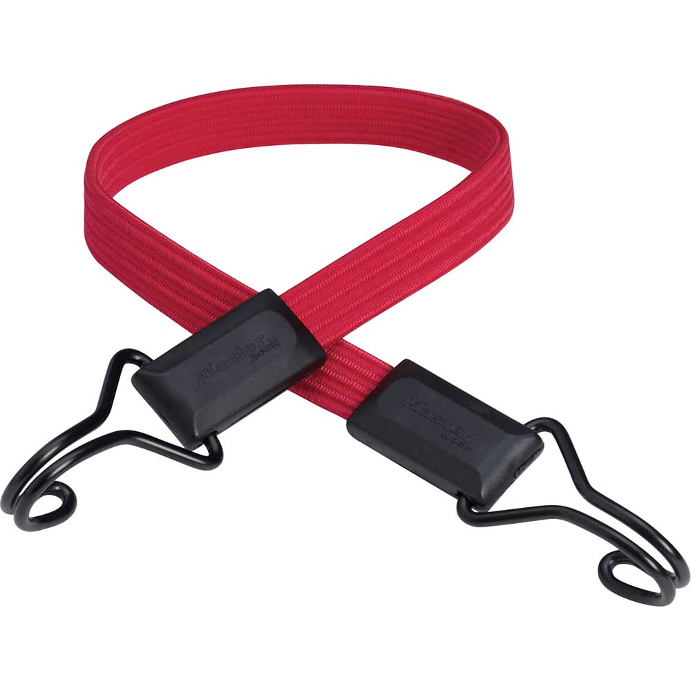 MasterLock Double Hook Flat Bungee Cord Red 600mm MasterLock Double Hook Flat Bungee Cord Red 600mm