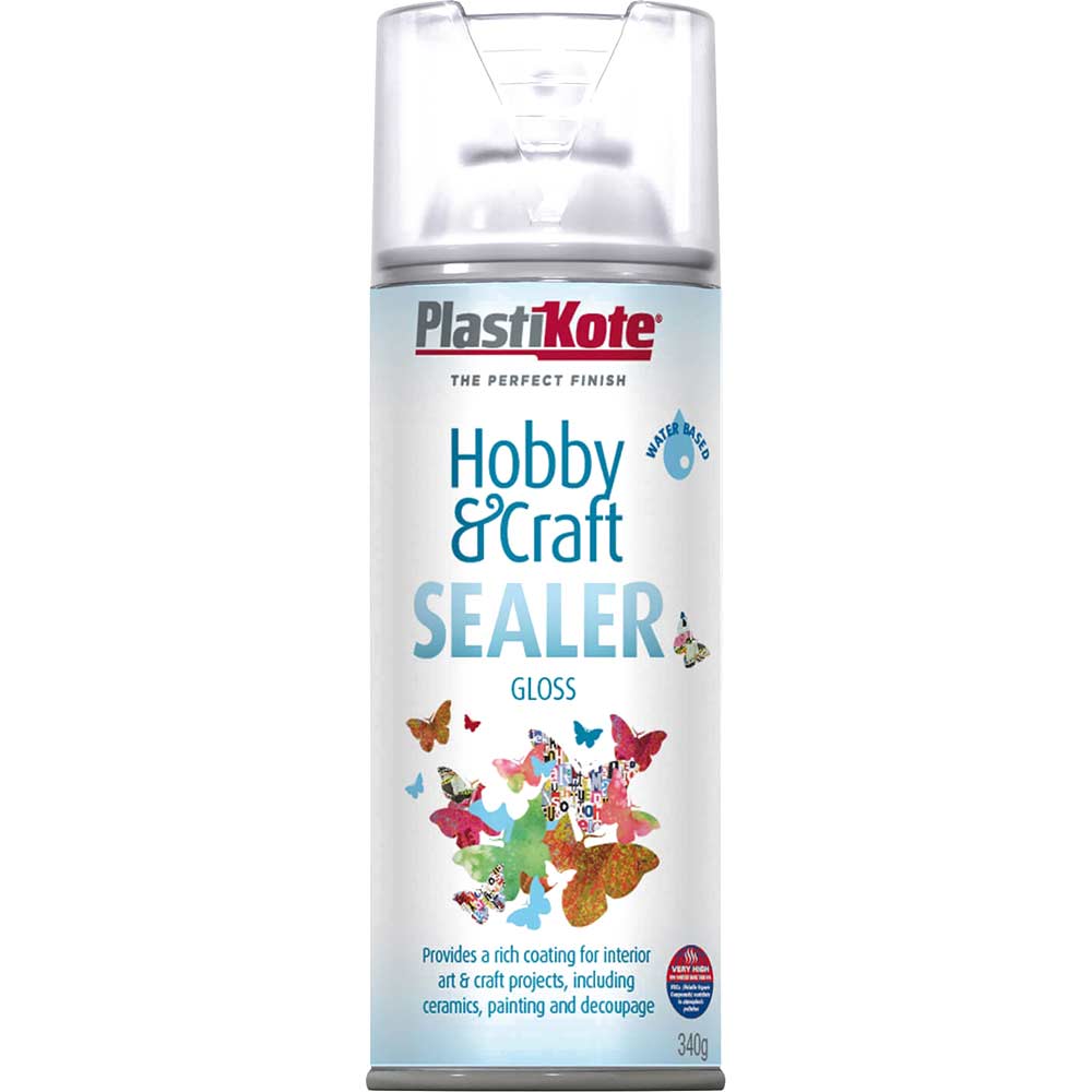 Plastikote Hobby and Craft Sealer Spray Clear Gloss 400ml Plastikote Hobby and Craft Sealer Spray Clear Gloss 400ml