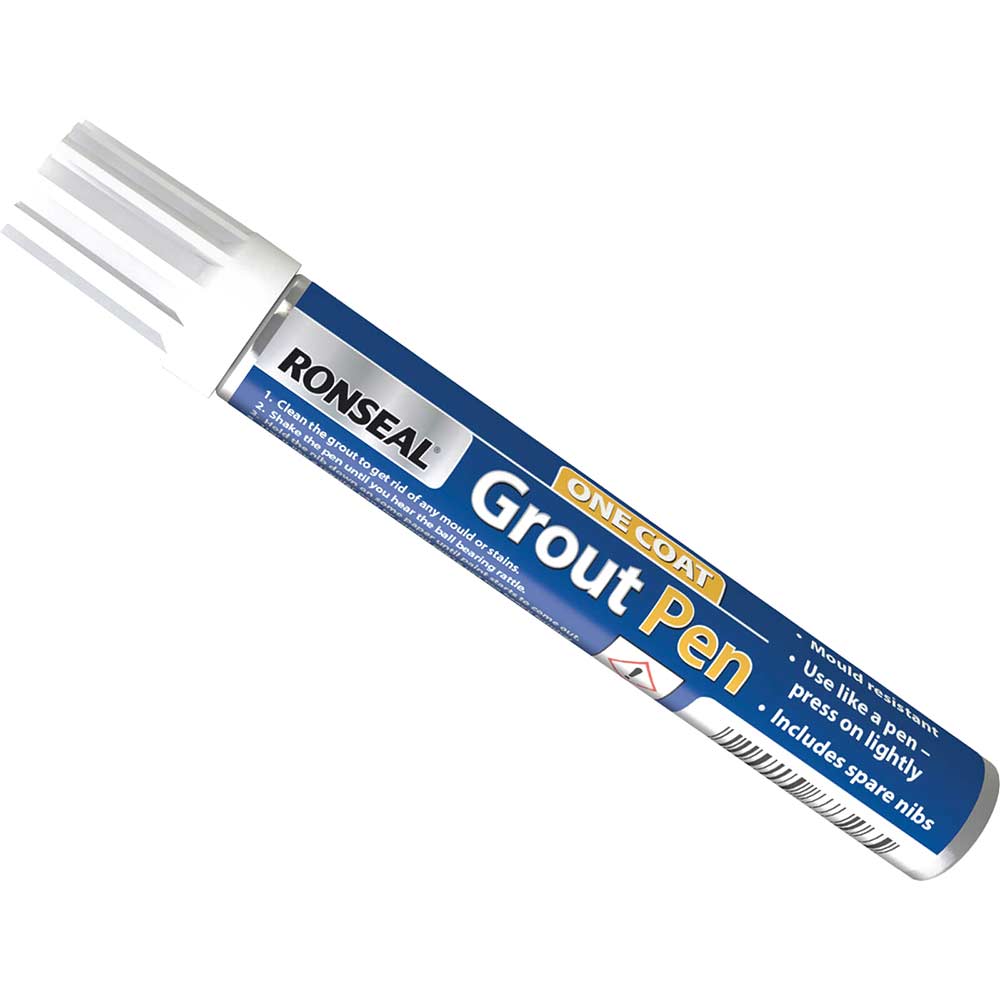 Ronseal One Coat Grout Pen Brilliant White 7ml Ronseal One Coat Grout Pen Brilliant White 7ml