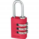 Abus 20mm 145 Series 3 Digit Combination Aluminium Padlock Red