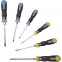 Bahco Tekno 6 Piece Slotted and Pozi Screwdriver Set with Through Shank