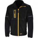 Roughneck Mens Wind Blocker Fleece Black with Reflective Piping Medium