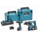 MAKITA DLX2137PMJ 18V TWIN SDS and COMBI HAMMER DRILL KIT WITH 4X 40AH LIION BATTERIES