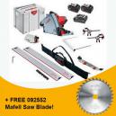 MAFELL 918821 MT55 18V PLUNGE SAW KIT WITH 204805 RAIL KIT AND 2X 55AH LIHD BATTERIES