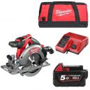 MILWAUKEE M18CCS55501B 18V BRUSHLESS CIRCULAR SAW WITH 1X 50AH LIION BATTERY CHARGER and CANVAS BAG