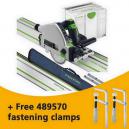 FESTOOL 561583 TS55REBQ KIT 160MM PLUNGE SAW 240V WITH 2X 14M RAILS 2X CONNECTORS RAIL CASE AND TLOC CASE